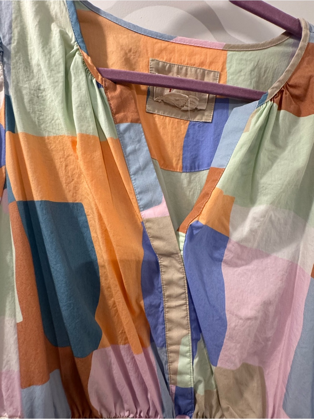 Anthropologie Somerset mini dress pastel Multicolor Patchwork print - Picture 1 of 4